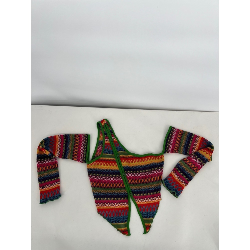 Shein Colorful Knit Bolero‎ Shrug Cropped Top Festival Rave S